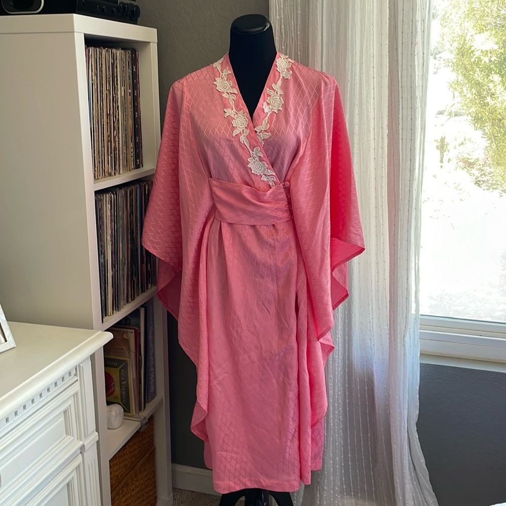 Vintage Pink Kimono Robe, S/M